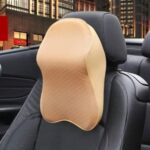 Coussin appui-tête en mousse à mémoire de forme 3D pour siège de voiture L beige