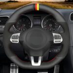 Housse de volant en cuir PU respirant pour Volkswagen Golf Style 3