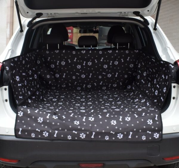 Tapis de couverture de coffre de voiture pour chat et chien Noir 155x104x33cm
