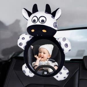 Miroir Voiture Bébé Confort en Forme de Vache Installé sur l'appui-tête d'un siège arrière